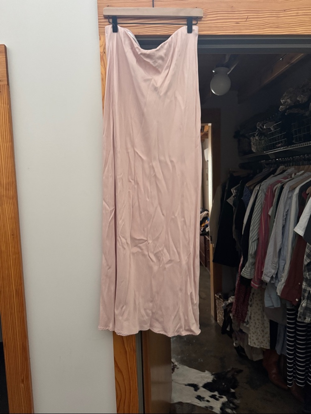 Anthropologie Tilda Blush Pink Satin Slip Skirt - Picture 4 of 7